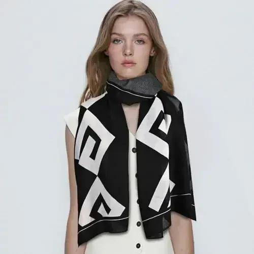 FINIZO Ayollar Sharflari Xonim Yengil Yumshoq Moda Qattiq Sharf O'rash Ro'mol Hamma Fasl Uchun - 6