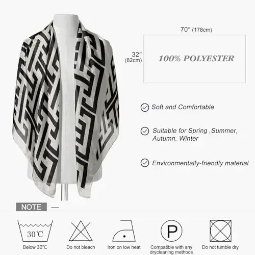 FINIZO Women's Scarves Lady Light Soft Fashion Solid Scarf Wrap Shawl for All Season - 5