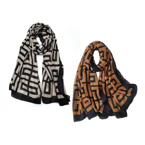 FINIZO Women's Scarves Lady Light Soft Fashion Solid Scarf Wrap Shawl for All Season - 1