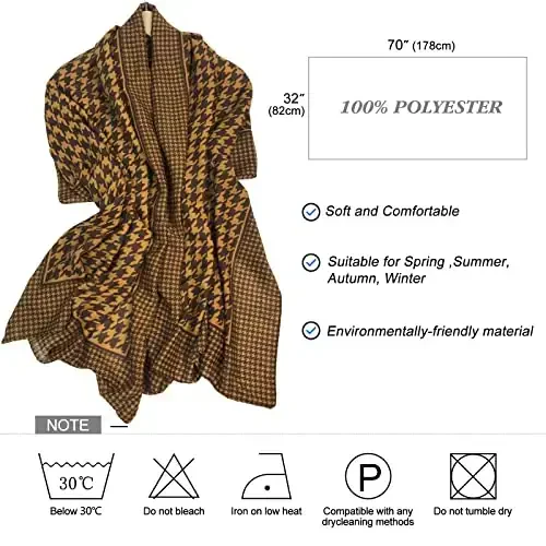FINIZO Women's Scarves Lady Light Soft Fashion Solid Scarf Wrap Shawl for All Season - 5