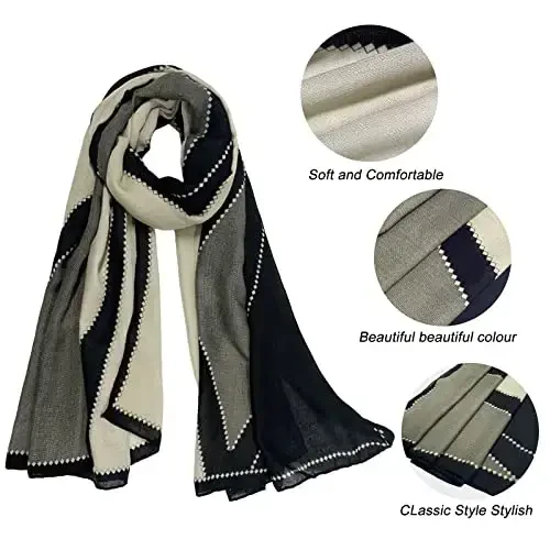 FINIZO Women's Scarves Lady Light Soft Fashion Solid Scarf Wrap Shawl for All Season - 3