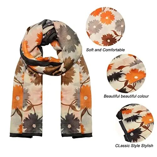 FINIZO Women's Scarves Lady Light Soft Fashion Solid Scarf Wrap Shawl for All Season - 3