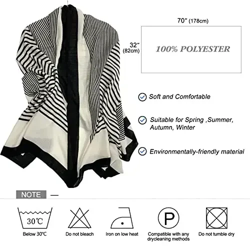 FINIZO Women's Scarves Lady Light Soft Fashion Solid Scarf Wrap Shawl for All Season - 5