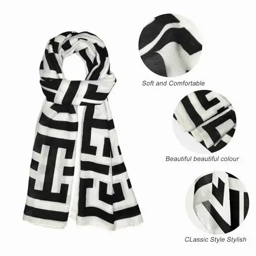 FINIZO Women's Scarves Lady Light Soft Fashion Solid Scarf Wrap Shawl for All Season - 3