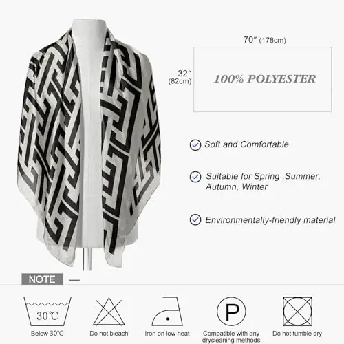 FINIZO Women's Scarves Lady Light Soft Fashion Solid Scarf Wrap Shawl for All Season - 5