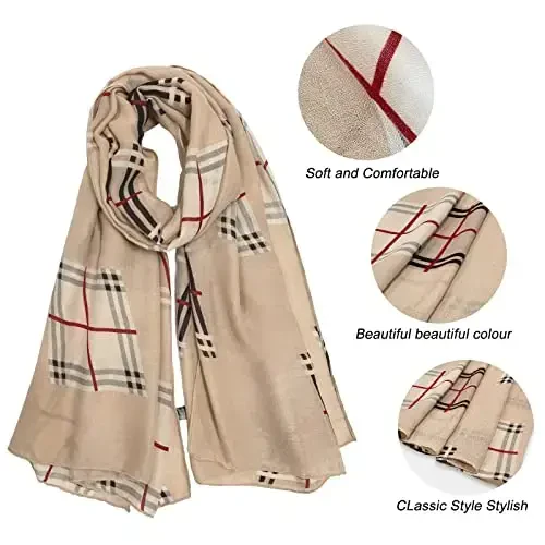 FINIZO Women's Scarves Lady Light Soft Fashion Solid Scarf Wrap Shawl for All Season - 3