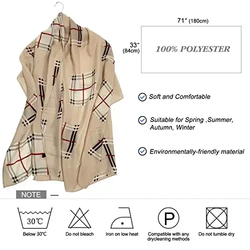 FINIZO Women's Scarves Lady Light Soft Fashion Solid Scarf Wrap Shawl for All Season - 5