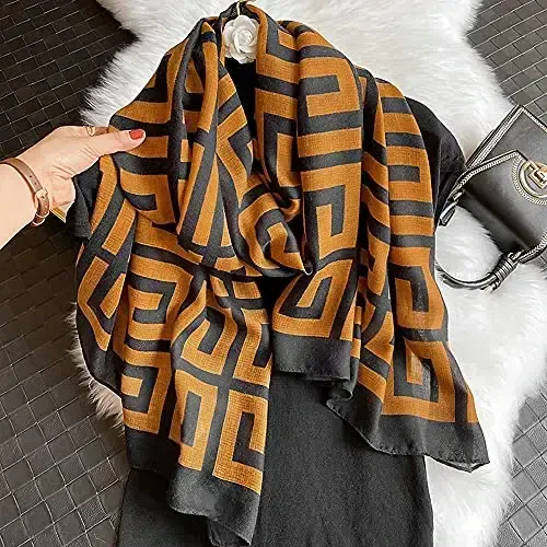 FINIZO Women's Scarves Lady Light Soft Fashion Solid Scarf Wrap Shawl for All Season - 5