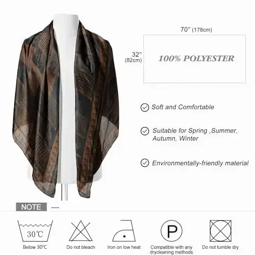 FINIZO Women's Scarves Lady Light Soft Fashion Solid Scarf Wrap Shawl for All Season - 5