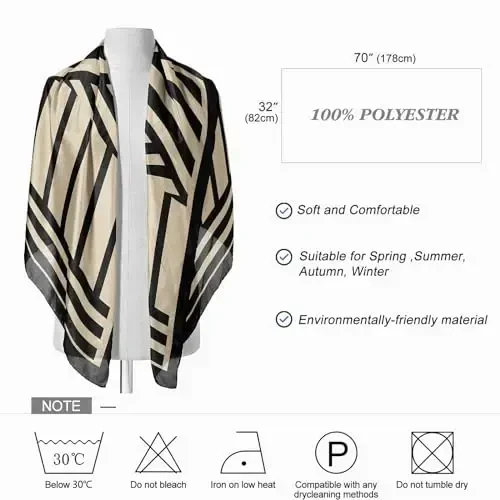 FINIZO Women's Scarves Lady Light Soft Fashion Solid Scarf Wrap Shawl for All Season - 5