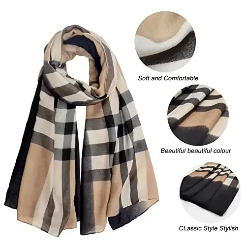 FINIZO Women's Scarves Lady Light Soft Fashion Solid Scarf Wrap Shawl for All Season - 3