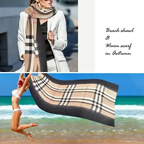 FINIZO Women's Scarves Lady Light Soft Fashion Solid Scarf Wrap Shawl for All Season - 6