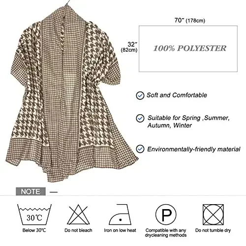 FINIZO Women's Scarves Lady Light Soft Fashion Solid Scarf Wrap Shawl for All Season - 5