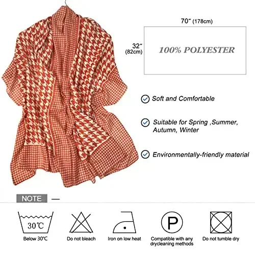 FINIZO Women's Scarves Lady Light Soft Fashion Solid Scarf Wrap Shawl for All Season - 5