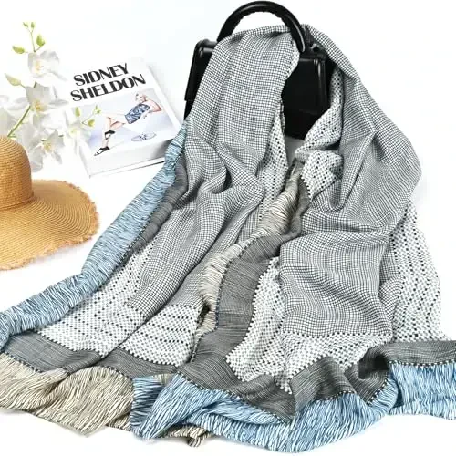 FINIZO Women's Scarves Lady Light Soft Fashion Solid Scarf Wrap Shawl for All Season - 4