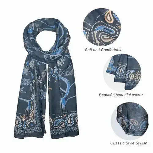 FINIZO Women's Scarves Lady Light Soft Fashion Solid Scarf Wrap Shawl for All Season - 3