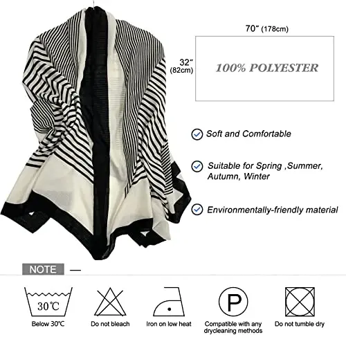 FINIZO Women's Scarves Lady Light Soft Fashion Solid Scarf Wrap Shawl for All Season - 5