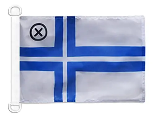 Finland Civil Ensign NAUTICAL Flag 18'' x 12'' - Finnish merchant flags 30 x 45 cm. - Banner 12x18 in for boat - AZ FLAG - 1