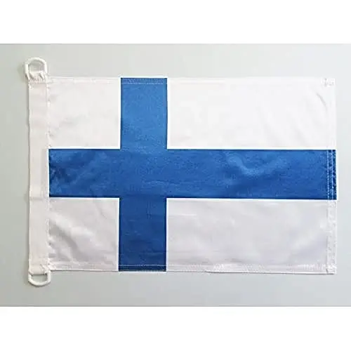 Finland NAUTICAL Flag 18'' x 12'' - Finnish flags 30 x 45 cm. - Banner 12x18 in for boat - AZ FLAG 