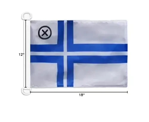 Finlandiya Fuqarolik dengiz bayrog'i NAUTICAL Flag 18'' x 12'' - Fin savdo bayroqlari 30 x 45 sm. - Qayiqli banner 12x18 dyuym - AZ FLAG - 5