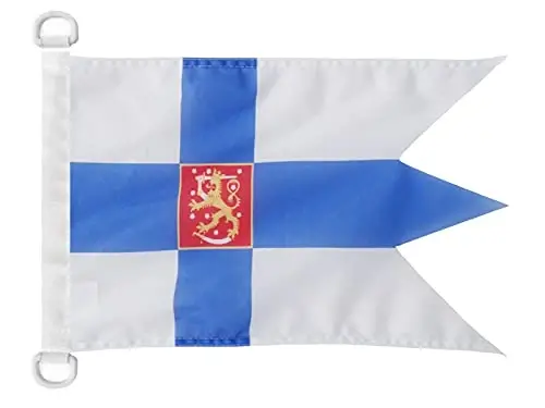 Finlandiya Harbiy-dengiz floti NAUTICAL bayrog'i 18'' x 12'' - Fin urush bayroqlari 30 x 45 sm. - Qayiq uchun banner 12x18 dyuym - AZ FLAG 