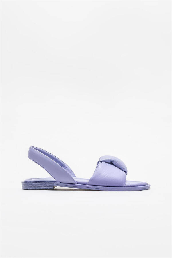 Фиолетовые кожаные женские сандалии - 1