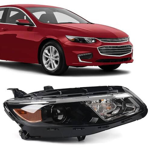 FIONE Chevy Malibu Projektör Far Grubu 2016-2018 Değiştirme Halojen Far Sağ Yolcu Tarafı 84585120 GM2503426 - 1