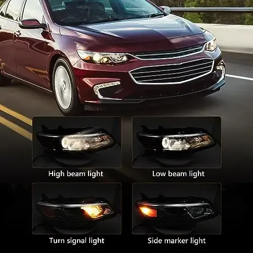 FIONE Фары совместимы с Chevy Malibu 2016-2018 Галогенные фары Левая сторона водителя Правая сторона пассажира - FIONE (1)