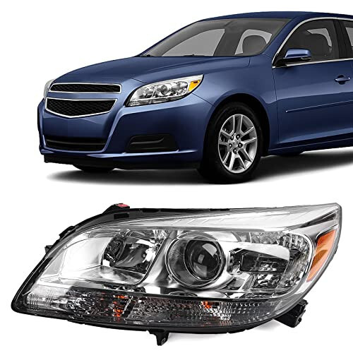 FIONE - For Chevy Malibu Headlight Assembly 2013-2015 Projector 2016 Limited Replacement Halogen Headlamp Left Driver Side 23294939 25919067 GM2502362 - 1