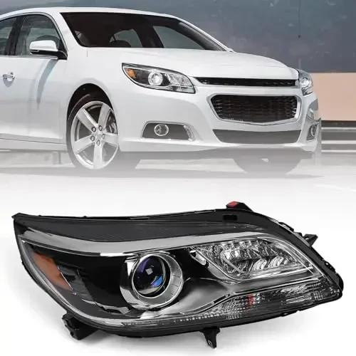 FIONE Xenon Headlights Compatible with Chevy Malibu 2013-2015 (Not fit for halogen model and LED model Black Housing Clear Lens Right Passenger Side(Not Included Bulb - FIONE