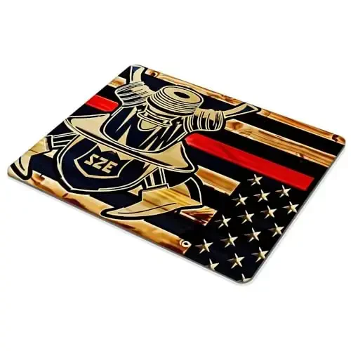 Firefighter American Flag 001 Mouse pad Customized Mousepad Non-Slip Rubber Base Mouse Pads for Computers Laptop Office Desk Accessories Mouse pad - 4