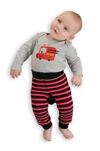 Firefighter Baby Boy Bodysuit Leggings-Pants Set - 2