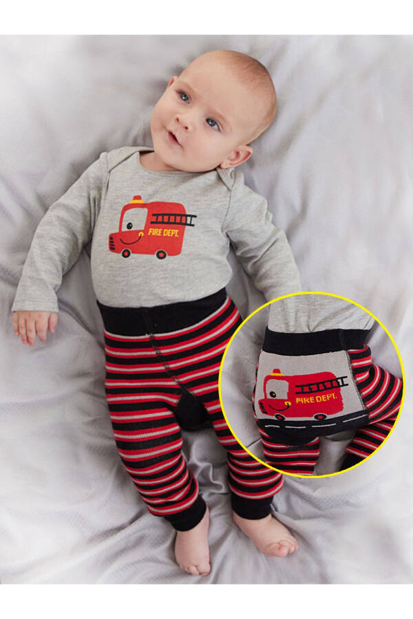 Firefighter Baby Boy Bodysuit Leggings-Pants Set - 16