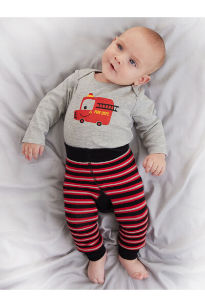 Firefighter Baby Boy Bodysuit Leggings-Pants Set - 17