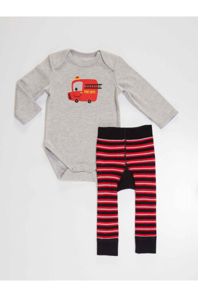 Firefighter Baby Boy Bodysuit Leggings-Pants Set - 19