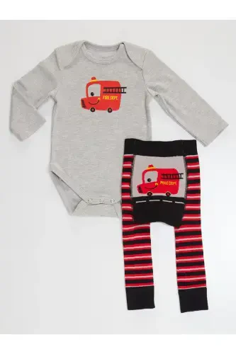 Firefighter Baby Boy Bodysuit Leggings-Pants Set - 5