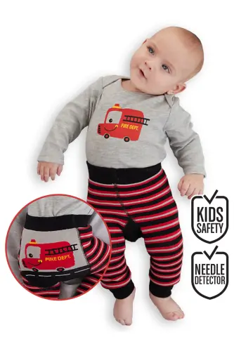 Firefighter Baby Boy Bodysuit Leggings-Pants Set - 1