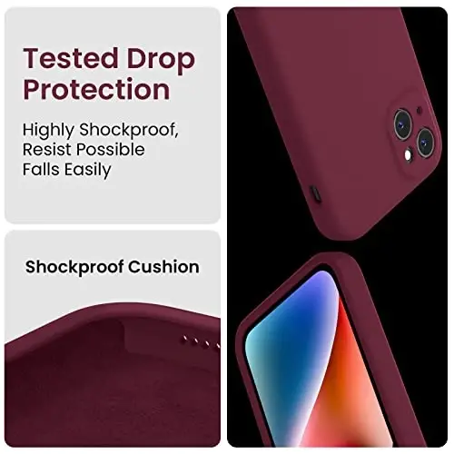 FireNova Designed for iPhone 13 Case, Silicone Upgraded [Camera Protection] Phone Case, Soft Anti-Scratch Microfiber Lining Inside, 6.1 inch, Plum - 4