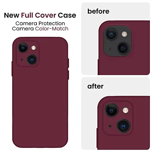 FireNova Designed for iPhone 13 Case, Silicone Upgraded [Camera Protection] Phone Case, Soft Anti-Scratch Microfiber Lining Inside, 6.1 inch, Plum - 3