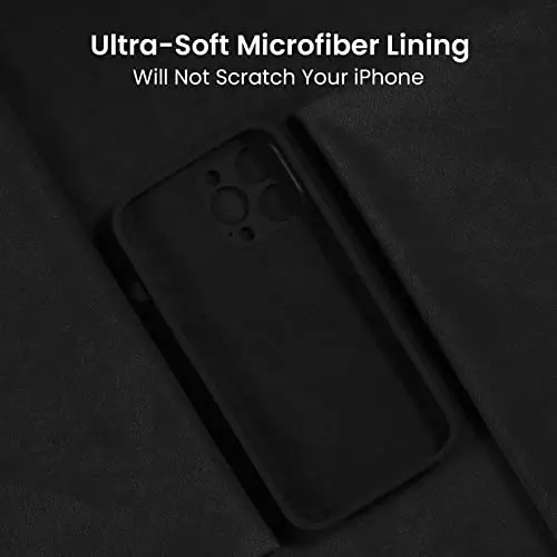FireNova Designed for iPhone 13 Case, Silicone Upgraded [Camera Protection] Phone Case with [2 Screen Protectors], Soft Anti-Scratch Microfiber Lining Inside, 6.1 inch, Black - 5
