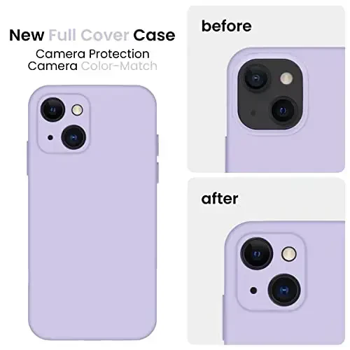 FireNova Designed for iPhone 13 Case, Silicone Upgraded [Camera Protection] Phone Case with [2 Screen Protectors], Soft Anti-Scratch Microfiber Lining Inside, 6.1 inch, Clove Purple - 3