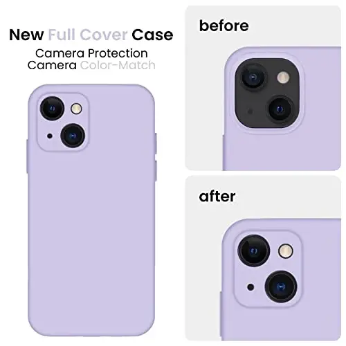 FireNova Designed for iPhone 13 Case, Silicone Upgraded [Camera Protection] Phone Case with [2 Screen Protectors], Soft Anti-Scratch Microfiber Lining Inside, 6.1 inch, Clove Purple - 3