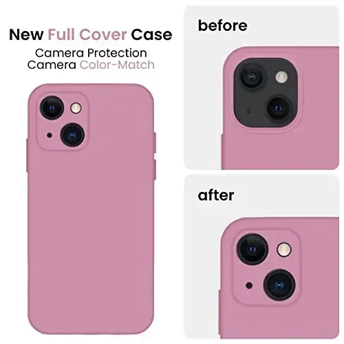 FireNova Designed for iPhone 13 Case, Silicone Upgraded [Camera Protection] Phone Case with [2 Screen Protectors], Soft Anti-Scratch Microfiber Lining Inside, 6.1 inch, Lilac Purple - 3
