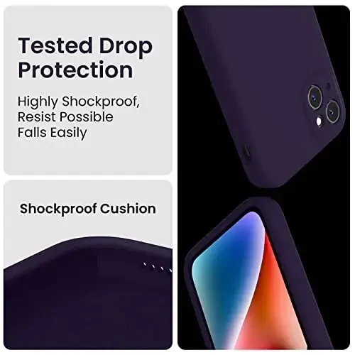 FireNova Designed for iPhone 13 Case, Silicone Upgraded [Camera Protection] Phone Case with [2 Screen Protectors], Soft Anti-Scratch Microfiber Lining Inside, 6.1 inch, Purple - 4