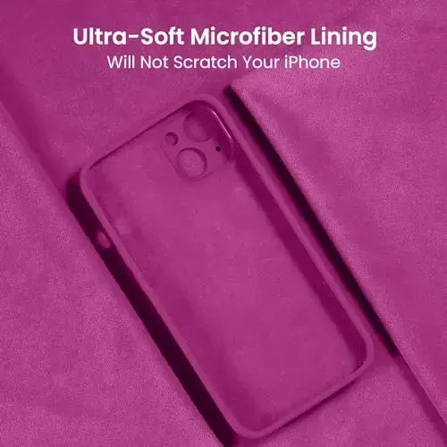 FireNova Designed for iPhone 13 Case, Silicone Upgraded [Camera Protection] Phone Case with [2 Screen Protectors], Soft Anti-Scratch Microfiber Lining Inside, 6.1 inch, Shocking Pink - 5