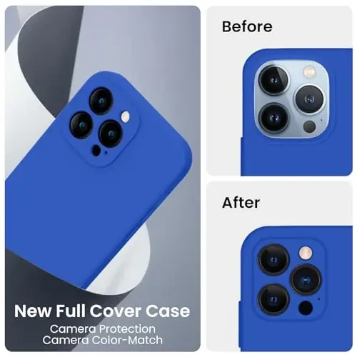 FireNova Designed for iPhone 13 Pro Case, Silicone Upgraded [Camera Protection] Phone Case, Soft Anti-Scratch Microfiber Lining Inside, 6.1 inch, Klein Blue - 3