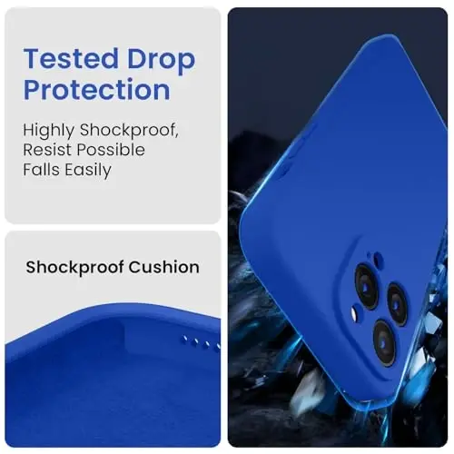 FireNova Designed for iPhone 13 Pro Case, Silicone Upgraded [Camera Protection] Phone Case, Soft Anti-Scratch Microfiber Lining Inside, 6.1 inch, Klein Blue - 4