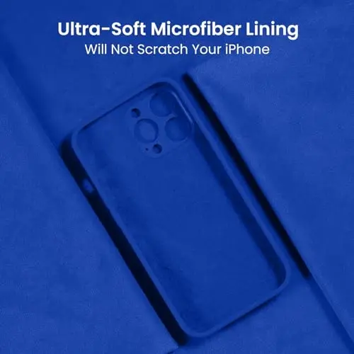 FireNova Designed for iPhone 13 Pro Case, Silicone Upgraded [Camera Protection] Phone Case, Soft Anti-Scratch Microfiber Lining Inside, 6.1 inch, Klein Blue - 5