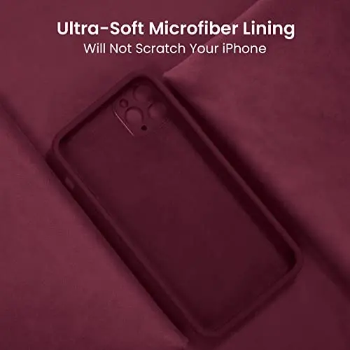 FireNova Designed for iPhone 13 Pro Case, Silicone Upgraded [Camera Protection] Phone Case, Soft Anti-Scratch Microfiber Lining Inside, 6.1 inch, Plum - 5