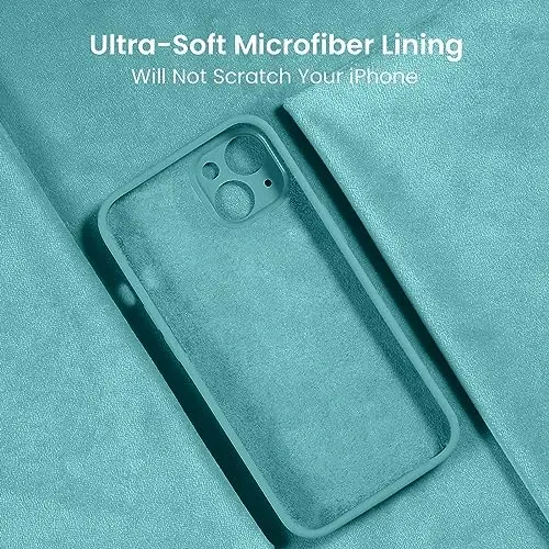 FireNova Designed for iPhone 13 Pro Case, Silicone Upgraded [Camera Protection] Phone Case with [2 Screen Protectors], Soft Anti-Scratch Microfiber Lining Inside, 6.1 inch, Sea Blue - 5